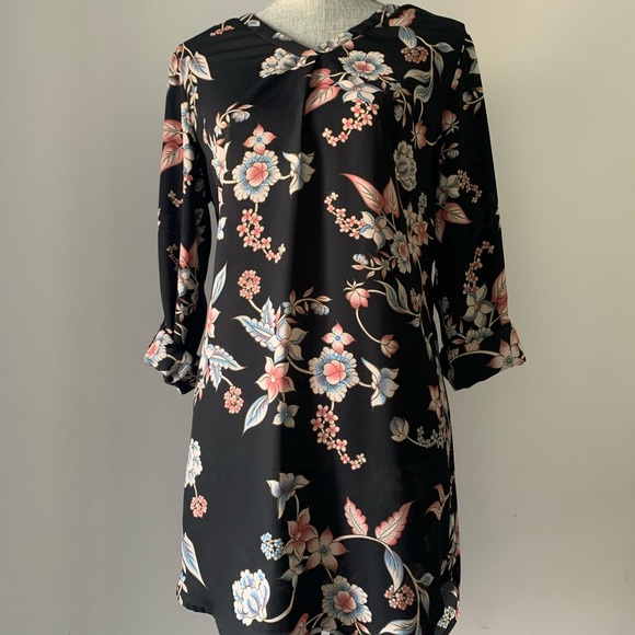 Floral Kimono style boho t-shirt dress - Picture 3 of 9